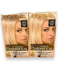 2 L’Oréal Paris LB02 EXTRA LIGHT NATURAL BLONDE Superior Preference Fade Defying | eBay Vitamino Color Loreal, Light Natural Blonde, Loreal Hair Color, Loreal Hair, Natural Blonde, Natural Blondes, Light Blonde, Blonde Color, L Oreal