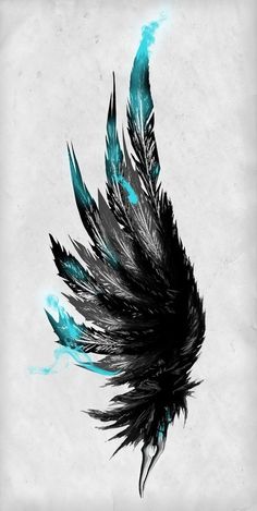 an artistic black and blue feather on a white background with the words, i am not sure what you are looking for