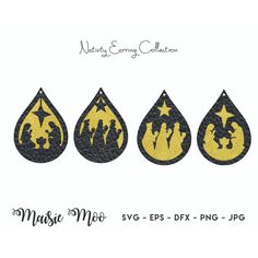 Nativity Earring Collection - Maisie Moo Earring Templates, Gold Bar Earrings Studs, Earring Template, Vinyl Creations, Diy Leather Earrings, Earring Svg, Gold Bar Earrings, Paper Earrings, Digital Templates