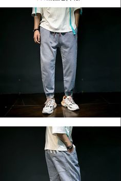 OUTFIT Hip Hop Streetwear Harem Jeans Pants Joggers Denim Casual Sweatpants Korea Ankle length Trousers JKP3772 Outfit Hip Hop, Winter Sweaters Oversized, Ankle Length Trousers, Mens Winter Sweaters, Male Sweaters, Plaid Jeans, Harem Jeans, Jeans Models, Casual Sweatpants