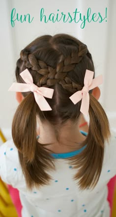 Very Easy Hair Styles for Girls: From Toddlers to School Age  Click here for step by step directions for 6 easy styles for girls hair, short hair styles, best bows, cool braid hairstyles, Wunderkin bows, #wunderkindred Very Easy Hairstyles, Fun Hairstyles, Easy Little Girl Hairstyles, Easy Hairstyles For Kids, Girl Hair Dos, Girls Hairstyles Easy, Easy Hairdos, Easy Hairstyles For School, Toddler Hairstyles Girl