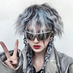 𝔇𝔢𝔱𝔞𝔦𝔩𝔰: Style: Harajuku, Cyberpunk, Cybergoth, Wasteland PunkMaterial: AC These glasses are the perfect addition to your cyberpunk style. With a unique framing decoration, they are sure to make you stand out from the crowd. The shatter-resistant material is also perfect for those with an active lifestyle. Available in multiple colors, easy to match your outfits Punk Glasses, Cateye Glasses, Unique Framing, Haircut Tip, Chain Sunglasses, Y2k Sunglasses, Curly Hair Wig, Glasses Men, Sunglass Chain