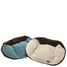 two dog beds with cat ears on them