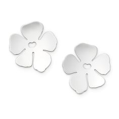 Depicted as a flower in mid-bloom, our Floral Silhouette Earrings in sterling silver make a bold statement. Intricate detailing is designed into each petal, giving artistic style. Our floral earrings are a blooming gift for Easter, Mother's Day or a birth Spring Flower-shaped Nickel-free Earrings, Spring Flower Earrings In Silver, Nickel-free, Whimsical White Flower-shaped Earrings, Affordable White Flower-shaped Earrings, Adjustable Sterling Silver Flower-shaped Earrings, Silhouette Earring, James Avery, Matching Rings, Floral Earrings