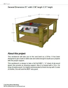 an image of a table that is being built with measurements for the top and bottom