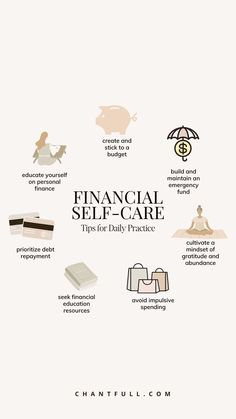 the financial self - care guide is shown in this graphic, which shows how to use it