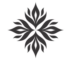 a black and white flower design on a white background