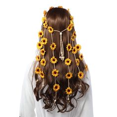 PRICES MAY VARY. SPECIAL DESIGN - This hippy flower crown of components are a plenty of white sunflower, braided rope and white beads. we present some fun and easy Hippie hairstyles that'll change your look in no time. This particular piece is cool accessory for festivals as well as part of your city look FIT FOR HEAD CIRCUMFERENCE - Unique + gorgeous neutral flower crown halo to transition into warmer months. Thanks to the base of bead adjust band the product have variable size, it one size fit Easy Hippie Hairstyles, Hippie Headband, Sunflower Headband, Hippie Headbands, Flower Headdress, Flower Crown Headband, Bridal Headwear, Hippie Hair, Hippie Flowers