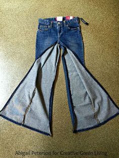 an image of a pair of jeans that have been cut into the shape of a bell