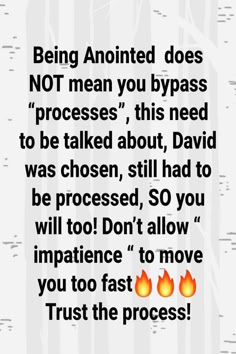 an image with the words being appointed does not mean you bypasss processes, this need to be taken about david