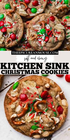 the recipe for christmas cookies is shown in three different pictures, with text overlay