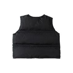 Warm, yet lightweight, and comfy, the down-filled dropped vest is a staple in a flexible, to wear as an urban outerwear piece for the mid-season or paired with a windproof jacket on the coldest of days.EXTERIO&LINING: 100% Encrypted Nylon; PADDING: 70% Spandex, 30% Down Cotton Crafted from lightweight nylon ripstop Down-filled quilted jacket design Graphic & Letters print on front left chest Nylon lining, matte saison Good wrinkle resistance and extensibility Front placket opening & closure No p Sleeveless Black Down Outerwear, Black Nylon Techwear Vest, Nylon Vest For Streetwear, Sleeveless Down Puffer Vest, Black Sleeveless Vest With Padded Collar, Nylon Vest With Padded Collar For Streetwear, Black Functional Vest With Padded Collar, Functional Black Vest With Padded Collar, Black Vest With Padded Collar For Streetwear