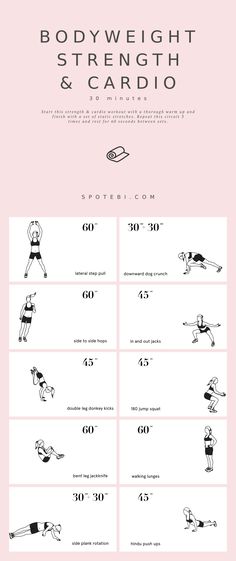 an info sheet with instructions for how to do a bodyweight workout