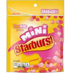 a bag of mini starbursts on a white background