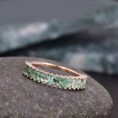 Elevate your style with this stunning Moss Agate Baguette Cut Rose Gold Ring! Handmade in India with 925 Sterling Silver, this antique piece is signed and comes with a seller warranty. Perfect for nature lovers and special occasions. 💍🌿 #RoseGoldRing #AgateJewelry #HandmadeInIndia #VintageStyle #UniqueGift  #Silver #Ring #Baguette #Engagement #ValentinesDay #Anniversary #MothersDay #Birthday #Agate Moss Agate Wedding Band, Gold Wedding Bands Women, Month April, Anniversary Rings For Her, Agate Wedding, Green Ring, Moss Agate Ring, Rose Gold Wedding Bands, Big Rings