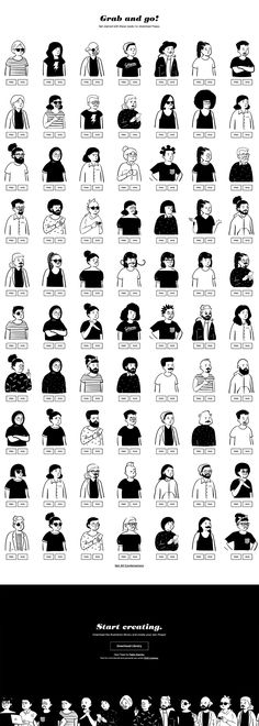 the poster shows different types of people in black and white