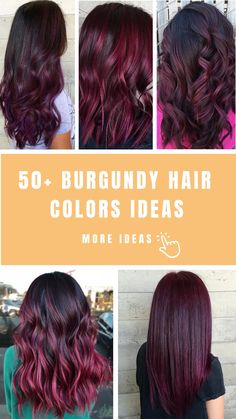 50+ Burgundy Hair Colors Ideas Subtle Burgundy Highlights, Burgundy Hair Colors, Plum Burgundy Hair, Dark Burgundy Hair Color, Burgundy Hair With Highlights, Deep Burgundy Hair, Red Burgundy Hair Color, Burgundy Brown Hair, Burgundy Red Hair