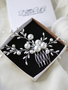 "Pearl Hair Piece, Pearl Wedding Hair Pins, Pearl Bridal Hair Pins, Pearl Headpiece, Wedding Hair Accessories, Bridal Hair Accessories    Pearls are beautiful .... this is the best hit among brides! These gentle pearl bridal headpieces are truly stunning and would add a romantic touch to any bride's hair ensemble!   That's all you need to complete your elegant image of a bride, bridesmaid, or just an evening image! Do not forget about the bridesmaids or little princesses, make them a gift as a reminder of your wedding. Dimensions: - 100% handmade - Length's 13cm (5\") - Width 8 cm (3\") CUSTOM ORDERS If you liked the product, but want to make your own changes, color/length/use of other beads. Please tell me about it in a personal message and we together will do a beautiful thing for your s Pearl Hair Accessories, Pearl Hairpiece, Bridal Hair Pearl Pins, Pearl Hair Pin Wedding, Pearl Hair Piece, Pearl Bridal Headpiece, Bride Hair Piece, Bridal Hair Pins Pearl, Bridal Hair Combs Pearl