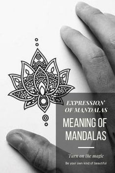 a person's hand holding out a piece of paper with the words meaning of mandalas on it