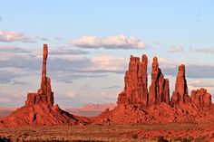 the desert is full of tall rock formations