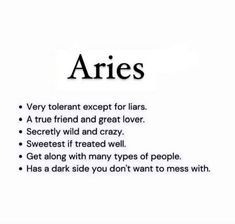 the words aries are written in black and white