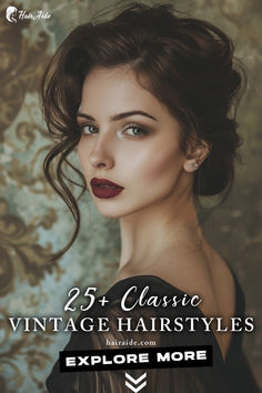 From pin curls to bouffants, explore the versatility of vintage hairstyles and find the perfect look to express your unique style. 💁‍♀️💫 Vintage Hairstyle Long Hair, Wedding Hair Long Updo, Pinup Hairstyles For Long Hair, Vintage Hair For Wedding, How To Do Vintage Hairstyles, Wedding Hair With Side Part, Bride Hair Vintage, Bride Made Hairstyles, Wedding Guest Hair Medium