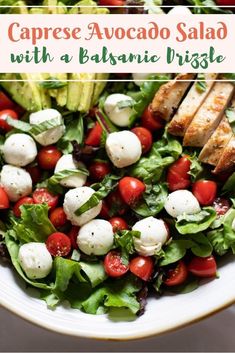 caprese avocado salad with balsamic dressing