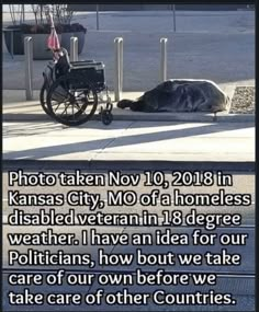 a person laying on the ground next to a horse and buggy with text that reads, photo taken november 10, 2013 in kansas city, mo of a homeless disabled veteran