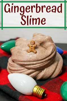 a gingerbread slime recipe is shown on a table