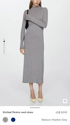 Long Sleeve Knit Dress, Long Sleeve Knit, Nordstrom Dresses, Size 12, Knit Dress, Heather Grey, Mango, Nordstrom, Wardrobe