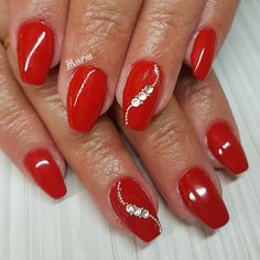 Red Nail Designs, Red Nail, Xmas Nails, Semi Permanent, Red Nails, Stylish Nails, Nail Designs, Nail Polish, Art Design