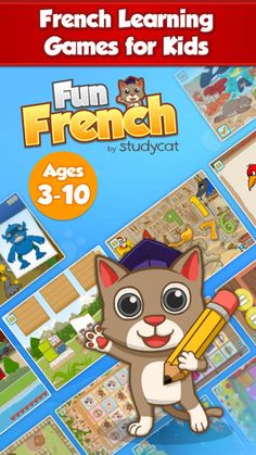 my kids love this French app!  So nice to see them showing their comprehension, and repeating after a native French (France) model. Kid Exercises, French Learning Games, Fall Kindergarten, Core French, Learning Games For Kids, Apps For Kids