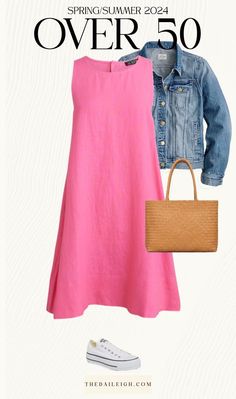 Summer outfits for women over 50, spring outfits for women over 50, outfit ideas for women over 50 Summer Fashion For Women Over 40, Outfit Ideas For Women Over 40, Summer Dresses Over 50, Pink Outfit Summer, Dresses Over 50, Dresses For Women Over 50, 50s Outfits