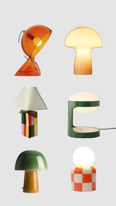 different types of lamps are shown in this image