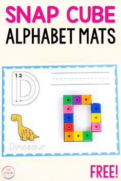 the letter d is for snap cube alphabet mats with free printable letters and numbers