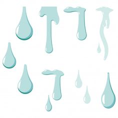 several drops of water on a white background