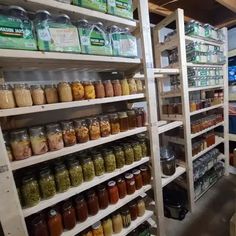 shelves filled with various types of spices and condiments