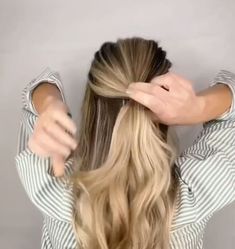 I'm excited to show you how to achieve this beautiful half-up hairstyle. Learn a cute half-up, half-down hairstyle in this quick post. Hair Half Up Half Down Shoulder Length, Half Up Half Down With Barrette, Half Up Long Hairstyles Easy, Half Ponies Hairstyles, Happy Up Half Down Hairstyles, East Half Up Half Down Hairstyles, Half Up Half Down Curtain Bangs, Hair Half Up Half Down Curled