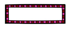 a pink and red rectangular frame with squares on the edges is shown against a white background