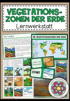 a poster with the words vegetations - zonen der erde in german