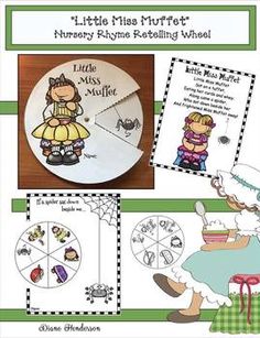 the little miss muffe nursery rhyme retelling wheel