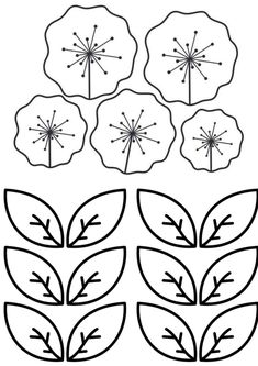 four flower petals with leaves on the top and bottom, in black and white ink