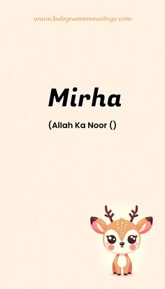 an animal with the words mirha written on it's face and antlers