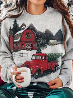 Winter Red Printed Tops, Red Printed Tops For Winter, Train Png, North Pole Christmas, Christmas Red Truck, Tie Shirts, Trucks Print, Christmas Train, Shirt Bag