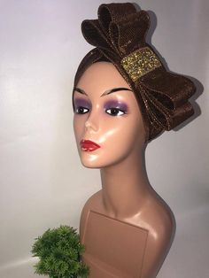 African Turbans for women. Suitable as gifts for love ones.     sewing closure     Hand Wash Only     Women's head turban is made of high-quality polyester material, soft and comfortable to wear.   Head wrap head circumference is around 19.6 - 22.2 inch (50 - 56.4cm); It suits for most women and girls. 1 pieces.     African turban headband can be fashion accessories to keep your hair style, sleep hat, and so on; Suitable for any occasion, as well as everyday wear. African-style headwraps makes your life experience unique.    Headwrap is skin friendly and do not itch, protecting your delicate skin. Perfectly fits your head and won't make your head tight. Soft hats make the sensitive scalp cool in hot days. Thin head wraps suitable for spring, summer, autumn and all occasions.     If you hav Adjustable Headband Headscarf As Gift, Adjustable Brown Turban Headband, Adjustable Brown Turban, Adjustable Gold Headscarf For Party, One Size Party Headscarf Headband, One Size Party Headband Headscarf, Adjustable Turban With Matching Headband As Gift, Adjustable Brown Headwrap Headband, Adjustable Brown Headband Headscarf