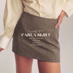 Carla Mini Skirt Sewing Pattern, PDF Sewing Pattern, Digital Sewing, Women Sewing Summer Skirt, Suitable For Us Letter-A4-A0 Format Minimalist and chic, this skirt sewing pattern will be a staple in any wardrobe, offering effortless elegance! Easy to sew and a joy to wear, this skirt will look stunning in any setting, whether it's part of your everyday style or more formal outfits. It's time to create this special piece that reflects your own style! Body Options: US Bodies: 2, 4, 6, 8, 12, 16, 20, 24, 28, 30 Standard Sizes: XS,S,M,L,XL,2XL,3XL,4XL,+4XL Paper Sizes: Our molds are suitable for paper sizes A4, A0 and US Letter, so you can print in your preferred format. Quick and Easy Access: Immediately after your pay is confirmed, you will automatically receive the download links for the mo Mini Skirt Sewing, Mini Skirt Sewing Pattern, Mini Skirt Pattern, Women Sewing, Mini Rock, Robes Glamour, Skirt Sewing Pattern, Skirt Sewing, Skirt Patterns Sewing