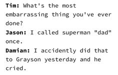 the text is written in black and white on a piece of paper that says, tim what's the most embarrasing thing you've ever done?