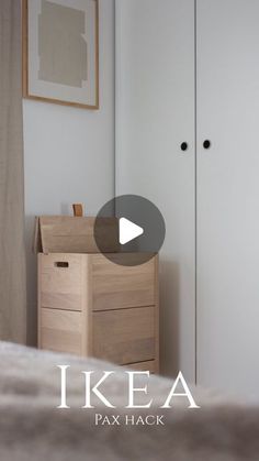 an ikea pax hack in the corner of a room with a bed and dresser