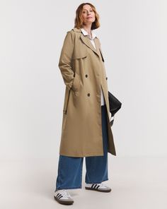 Look and feel sophisticated in this classic trench style coat. Double breasted and featuring front pockets and a tie waist, this classic coat can be paired with any outfit. Wear over a casual shirt and jeans or dress it up with a dress and heeled boots. Borg Jacket, Classic Coat, Classic Trench Coat, Slim Fit Casual Shirts, Style Coat, Trench Jacket, Crew Clothing, Classic Coats, Chunky Knitwear