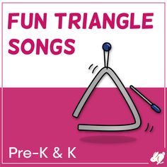 a pink and white poster with the words fun triangle songs